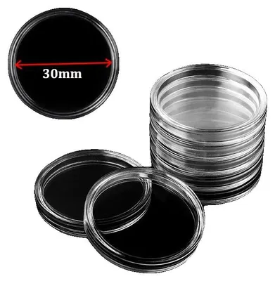 Image de Boîte de rangement pour pièces, transparente, en plastique durable, 30 mm, lot de 10