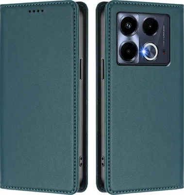 Immagine prodotto di Custodia in pelle per Infinix Note 40 4G, custodia magnetica in Finto cuoio con supporto Verde