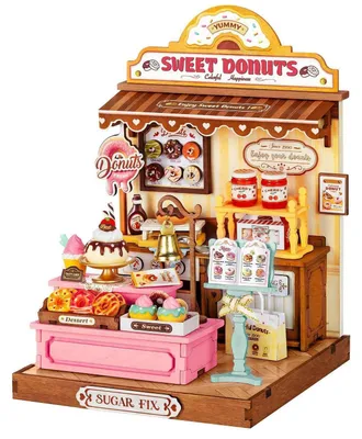 Produktbild von Miniatur Haus Sweetie's Donut Shop Bastelset 141 Teile Kleberfrei