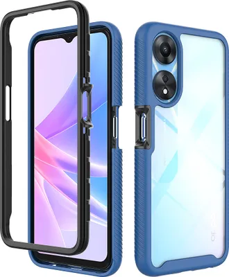 Produktbild von OPPO A78 5G Hülle, Hybrid Transparente Rückseite TPU Bumper Stoßfest Schutzhülle für OPPO A78 5G Navy blau