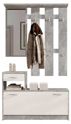 Productafbeelding van Garderobeset "Selene" in beton - 100x190x25 cm (breedte x hoogte x diepte)