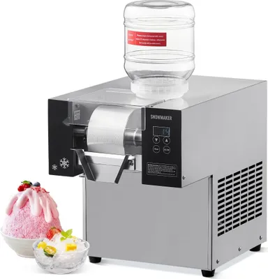 Obrázek produktu pro Profesionální stroj na výrobu sněhových vloček 80kg/24h - Nerezový strojek na led - Komerční stroj na led pro catering a pořadatele akcí