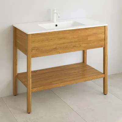 Obrázek produktu pro Loft 2.0, podstavní skříňka pod umyvadlo, šířka 100 cm, s dřevěnou konstrukcí