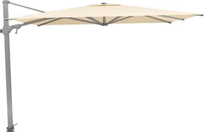A cantilever umbrella is shown against a white background.