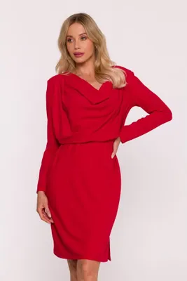 Zdjęcie produktu dla BeWear Sukienka damska mini Comier S428 czerwona S