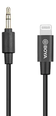 Zdjęcie produktu dla BOYA BY-K1, Czarny, 3.5mm, Lightning, Męska, Męska, Prosty