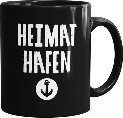 Produktbild von Anker Kaffee-Tasse Heimat-Hafen MoonWorks® schwarz unisize
