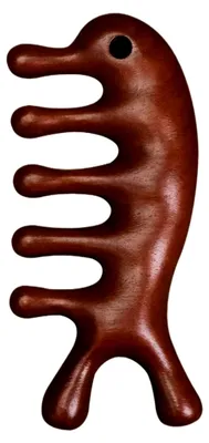 Produktbild von Kopfhautmassagegerät aus Naturholz, 4-in-1 für Körperpflege und Entspannung