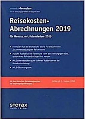 Produktbild von Reisekosten-Abrechnung 2019 mit Kalendarium
