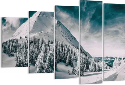 Produktbild von Bild auf Leinwand - Leinwandbild - 5 Teile - Dunkel Himmel Berg - 150x100cm - Wand Bild - Wanddeko - Wandbilder - Leinwanddruck - Bilder - Wanddekoration - Leinwand bilder - Wandbild - EG150x100-4459