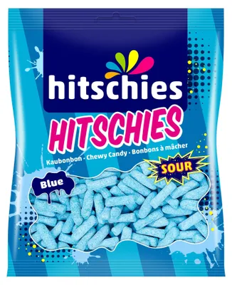 Zdjęcie produktu dla Hitschies Sour Blue – cukierki do żucia w polewie o smaku malinowym, 140 g