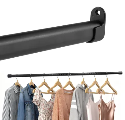 Produktbild von Verstellbare Garderobenstange oval, schwarz, 43-221 cm, für den Innenbereich