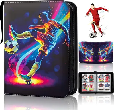Productafbeelding van Verzameling voetbalplaatjesalbum:50 pagina's voor 400 plaatjes: geschikt voor alle soorten plaatjes | dubbelzijdige sleeves van Polyurethanleer. Beschermt de plaatjes tegen water en slijtage
