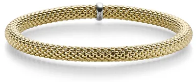 Produktbild von Himbeer-Armband Armreif Armschmuck elastisch 5mm 585 Gold Gelbgold für Damen