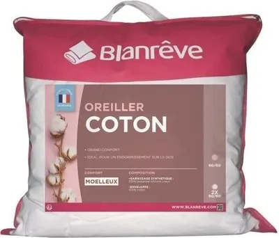 Produktbild von Kissen 2er Set, 60 x 60 cm, Baumwolle, Füllung Polyester Hohlfaser, 550 g, Weiß