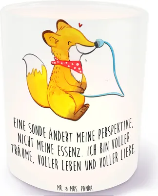 Produktbild von Mr. & Mrs. Panda stimmungslicht Fuchs Magensonde - Transparent - Geschenk, Windlicht Deko, Glas Teelichthalter, Schluckstörungen, Outdoor, aus