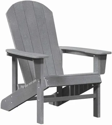 Produktbild von Adirondack-Gartenstuhl in Hellgrau, 82 x 74 x 92 cm, aus HDPE, für Pool, Foyer, Terrasse, Balkon und Hinterhof