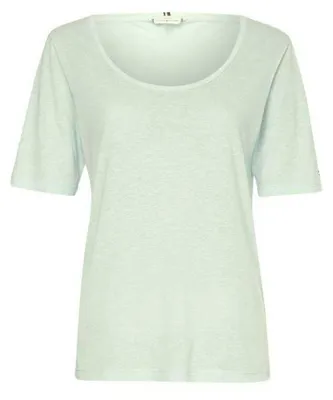 Produktbild von Tommy Hilfiger - T-Shirt für Damen, Runder Auschnitt, Leinen NA102 (XXS) (Hellgrün)