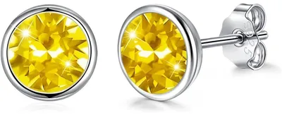 Zdjęcie produktu dla Kolczyki damskie, srebro próby 925, 8 mm, kryształ Aurore Boreale (niebieski, zielony, różowy, fioletowy, czerwony, biały), zapakowane w pudełko prezentowe