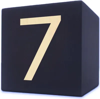 Produktbild von Holzbuchstabe Würfel, 5 x 5 cm, schwarz, Zahl 7