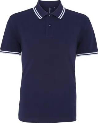 Produktbild von Asquith & Fox Herren Polo-Shirt, kurzärmlig RW4809 (2XL) (Marineblau/Weiß)