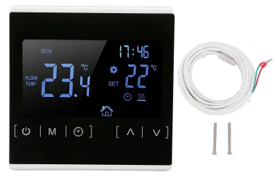 Image de Thermostat intelligent, écran tactile rétroéclairé, double régulateur de température pour chauffage au sol, haute performance, CA 85 V – 240 V, blanc