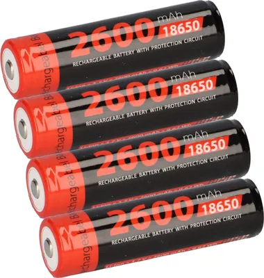 Immagine prodotto di 4x XCell Li-Ion 3,7V 2600mAh PCM protetto, per torce elettriche 18650 batteria della lampada tascabile