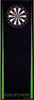 Produktbild von Kingpower Dartteppich mit Abwurflinie, Dart Zubehör mit Motiv, Dartmatte mit Oche, pflegeleichter Teppich rutschfest , Auswahl:Design 1 - 237 x 80 cm
