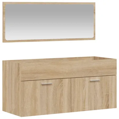 Immagine prodotto di vidaXL Mobile da bagno con specchio in legno di rovere Sonoma