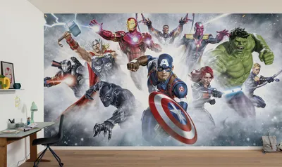 Produktbild von Komar Vlies Fototapete - Marvel Avengers Strike - Größe 450 x 250 cm