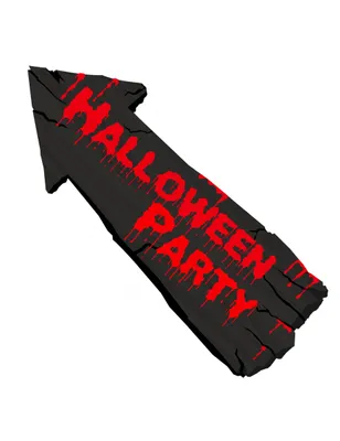 Imagen del producto de Señalización para Halloween, color marrón, naranja y , dimensiones 57x17 cm. Talla única