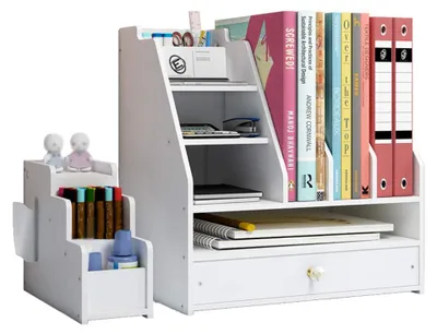 Immagine prodotto di Organizzatore da scrivania BlayaAdd con portapenne e cassetto, versatile per documenti