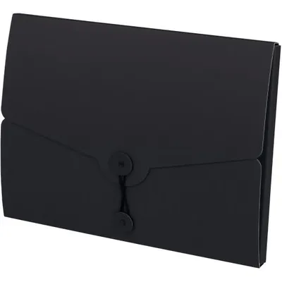 Produktbild von Schwarze DIN A4 Sammelmappe mit Kordelverschluss, 313x237x15 mm