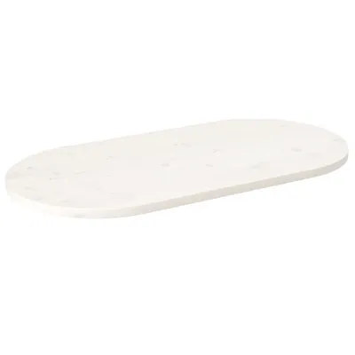 Produktbild von The Living Store Tischplatte Weiß 100x50x2,5 cm Massivholz Kiefer Oval