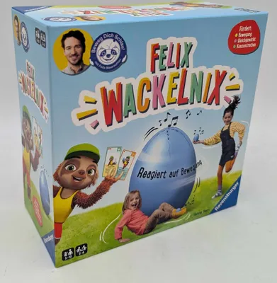 A colorful board game box with cartoon characters and text.