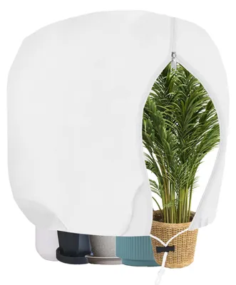 Image de Protection hivernale pour plantes, 85 g/m² Protection hivernale pour plantes de plein air, protection contre le gel, protection respirante contre le gel, protection contre le froid, housse de protection avec fermeture éclair et cordon de serrage pour palmiers et pots (120 x 180 cm)