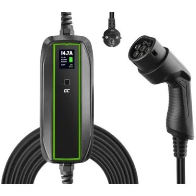 Zdjęcie produktu dla Green Cell EV16, Czarny, LCD, Czarny, IP66, Typ 2, Prąd przemienny