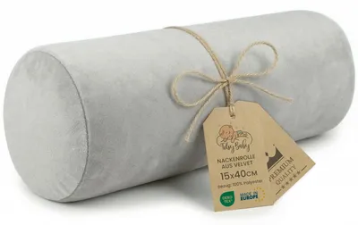 Zdjęcie produktu dla Ergonomiczna poduszka pod kolana i podpierająca szyję, 40x15 cm - szary welur