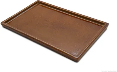 Produktbild von KERAZO Keramik Unterschale Untersetzer 30x18,5 cm für Bonsaischale witterungsbeständig, frostfest, Farbe: BRAUN