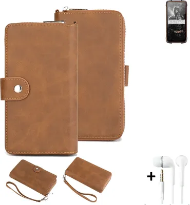 Produktbild von K-S-Trade 2in1 Handyhülle kompatibel mit Cubot KingKong 5 Pro + Kopfhörer Schutzhülle & Portemonnee Schutzhülle Tasche Handytasche Case Etui