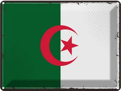 Produktbild von vianmo Blechschild 30x40 cm Algeriens Retro Algeria Flagge Fahne Wappen