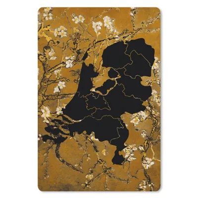 Produktbild von MuchoWow® Mauspad Mousepad Karte - Niederlande - Blumen 40x60 cm - Mousepads - Maus Mat - Pad - Mausunterlage - Schreibtisch Accesoire