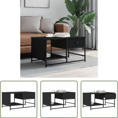 Produktbild von The Living Store Couchtisch Schwarz 85,5x51x45 cm Holzwerkstoff