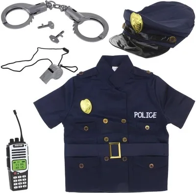 Produktbild von Outfit Polizist Kostüm Polizisten Set Handschellen Hut