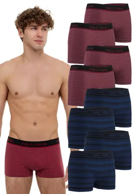 Produktbild von Fabio Farini - 8 Stück Herren Unterhosen - Männer Retroshorts aus weicher Microfaser im sportlichen Look mit Logoschriftzug