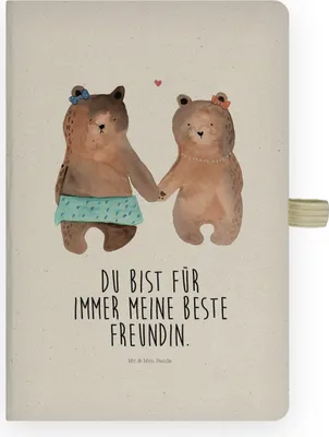 Produktbild von Mr. & Mrs. Panda notizbuch Bär Freundin - Transparent - Geschenk, Beste Freund Liebe Liebesbeweis Verliebt Kumpel Kumpeliene, kariert, Adressbuch, Journal, Skizzenbuch