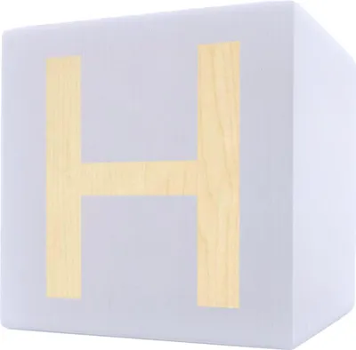 Immagine prodotto di Cubo di legno per lettere, 5 x 5 cm, bianco, lettera H