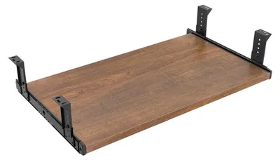 Zdjęcie produktu dla Pod biurko regulowana półka na klawiaturę z drewna - 60 cm - Brązowa