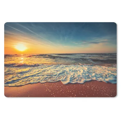 Produktbild von MuchoWow® Schreibtischunterlage Strand - Meer - Sonnenuntergang - Gold 60x40 cm - XXL Mauspad - Großes Mauspad