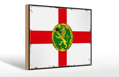 Produktbild von Holzschild Flagge Alderneys 30x20cm Retro Flag Alderney
